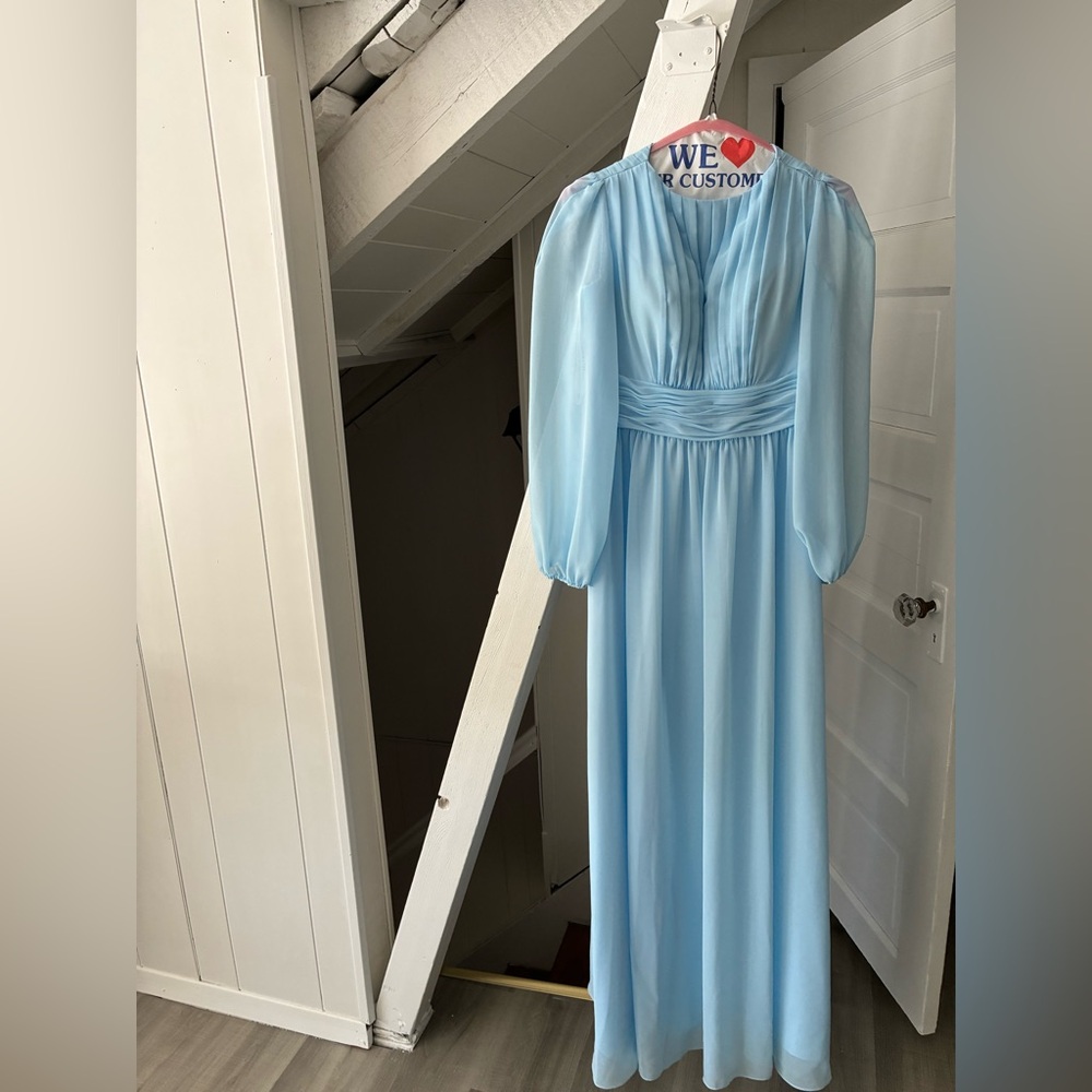 Elegant Light Blue Long Dress